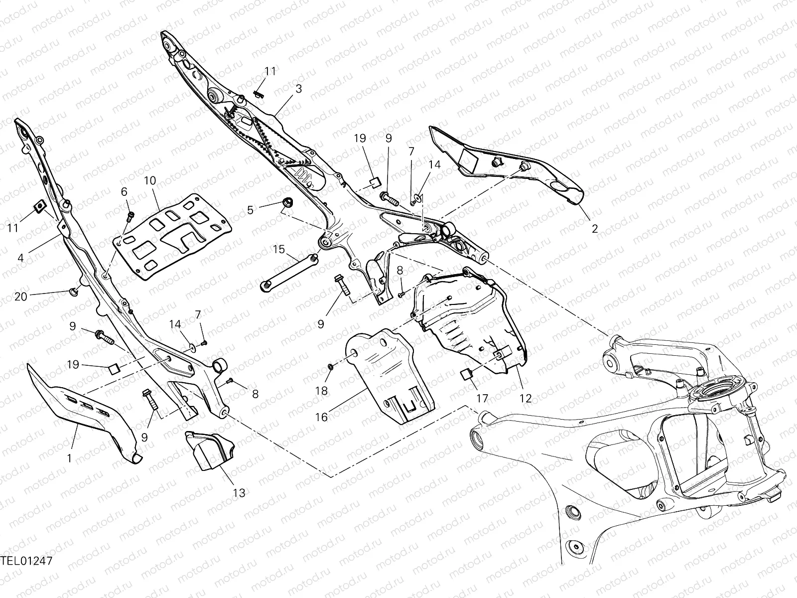 REAR FRAME COMP. [MOD:PANV4 R]