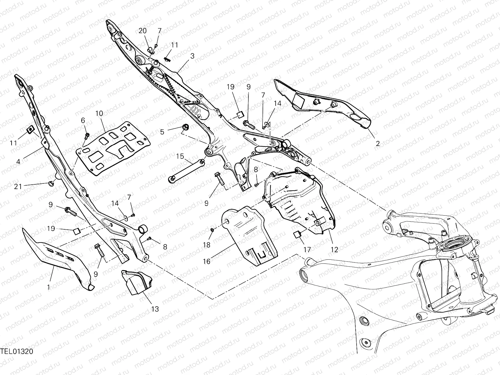 REAR FRAME COMP. [MOD:PANV4 S]