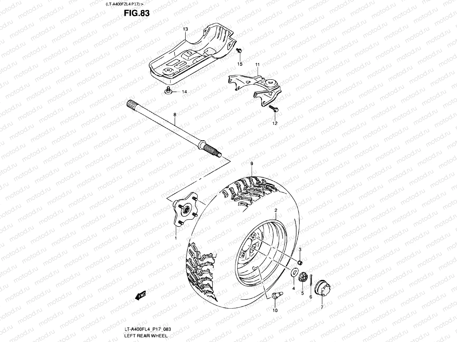 REAR LEFT WHEEL (LT-A400FZL4 P17)