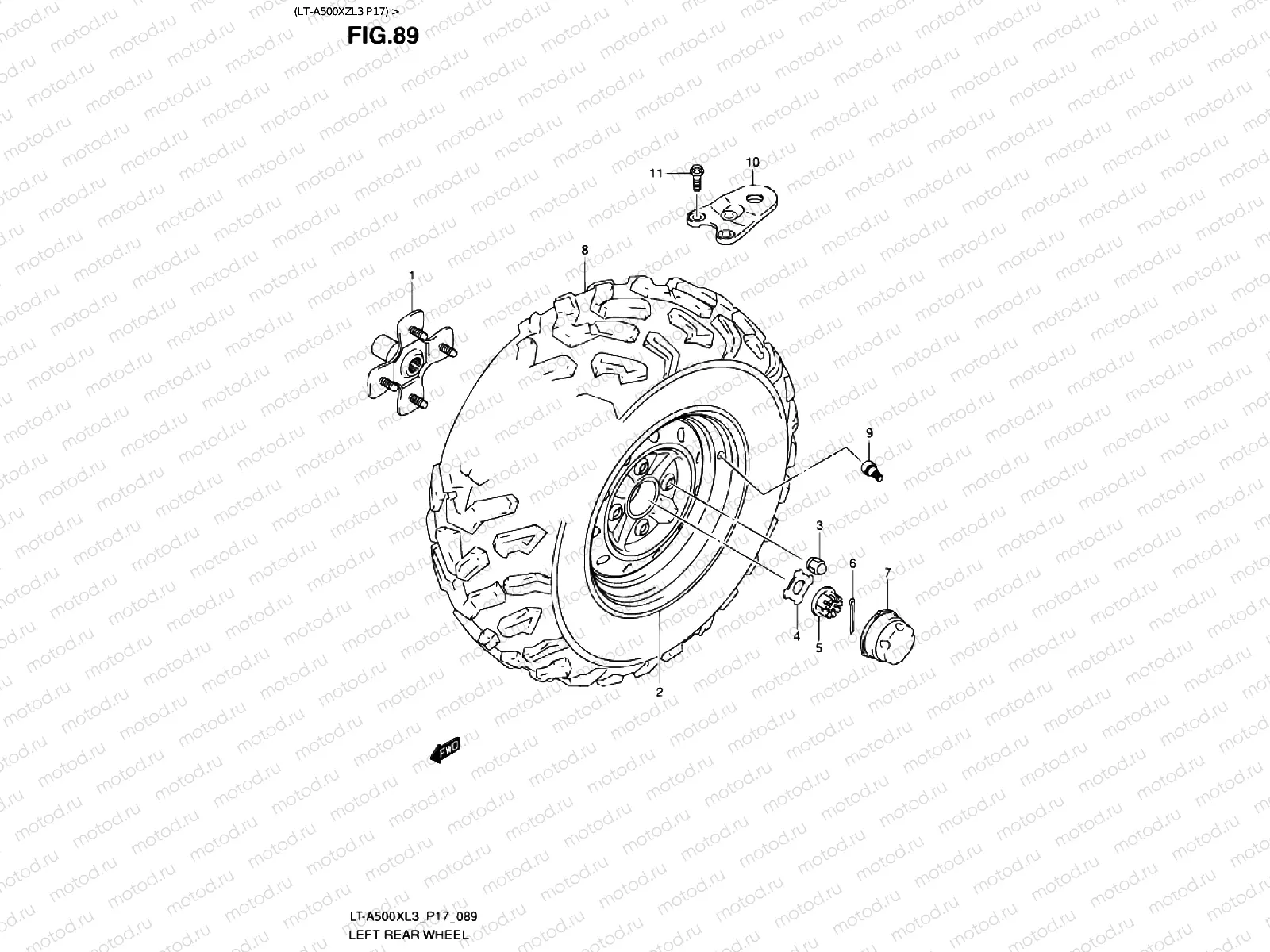 REAR LEFT WHEEL (LT-A500XZL3 P17)
