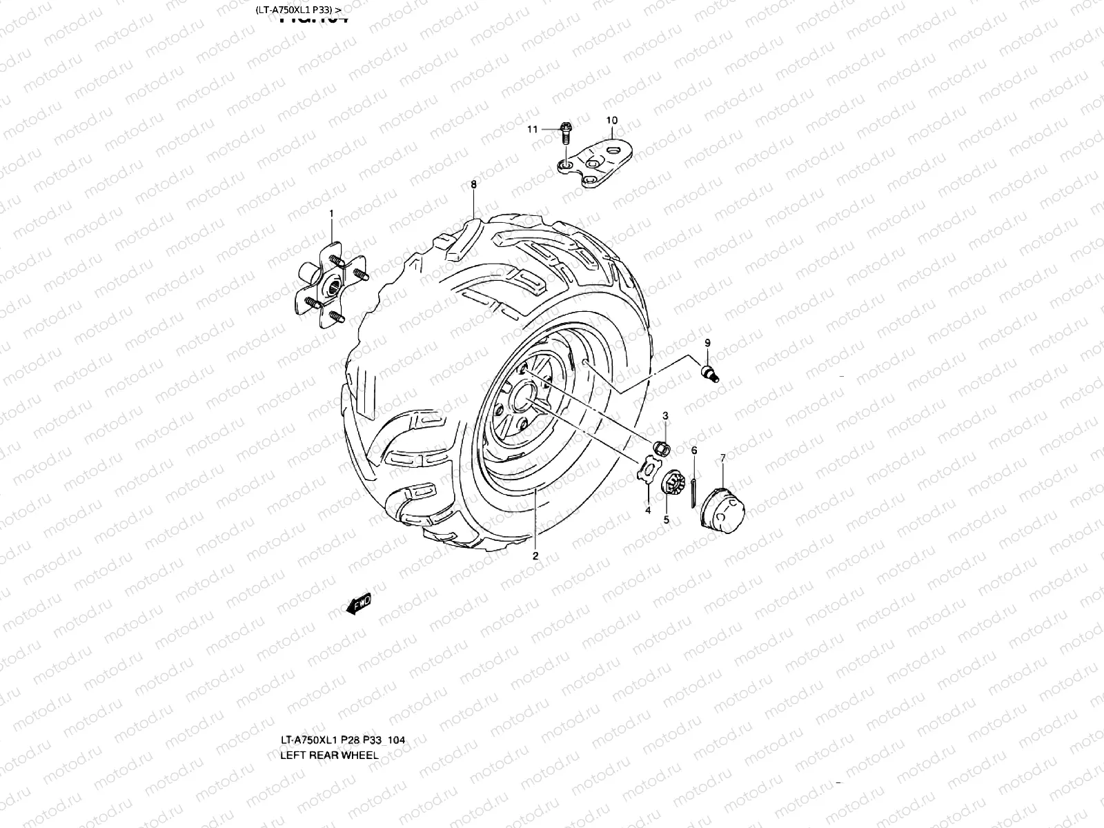 REAR LEFT WHEEL (LT-A750XL1 P33)