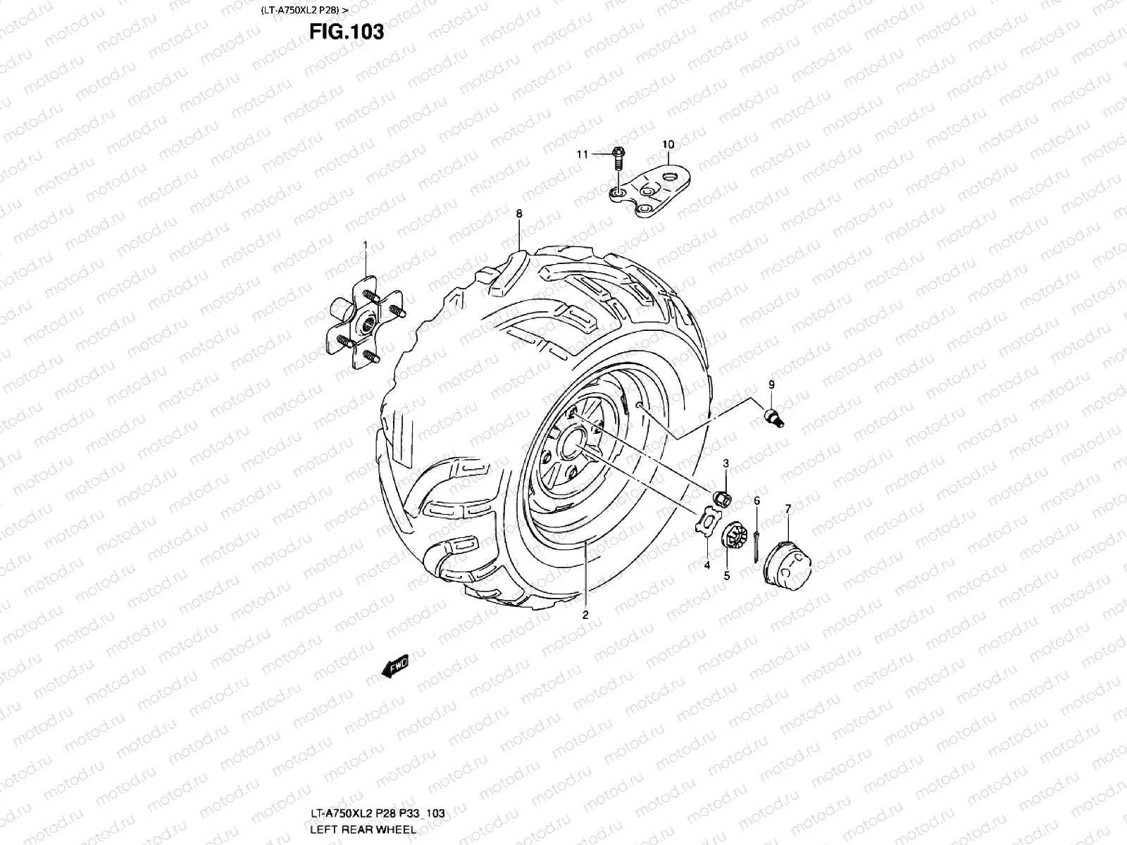 REAR LEFT WHEEL (LT-A750XL2 P28)