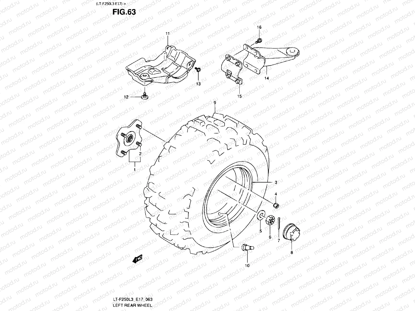 REAR LEFT WHEEL (LT-F250L3 E17)