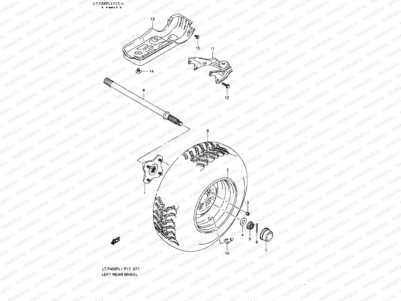 REAR LEFT WHEEL (LT-F400FL1 P17)
