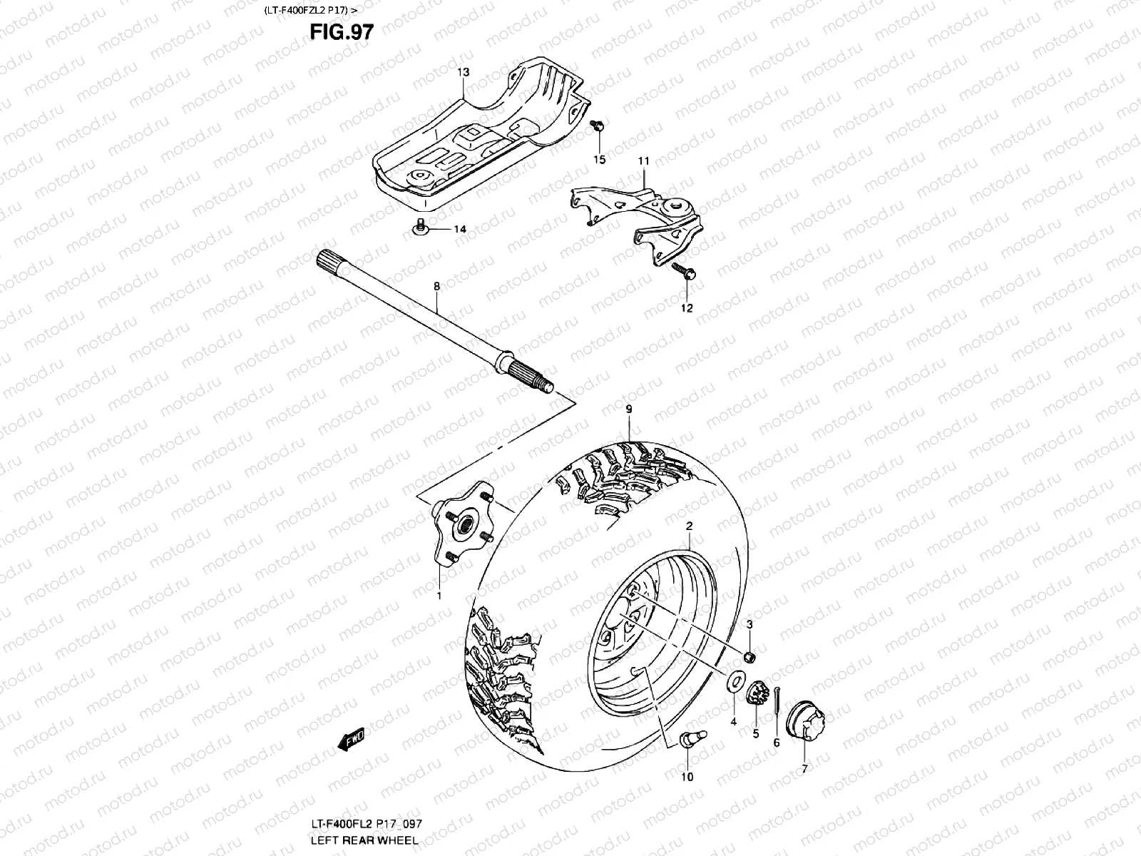 REAR LEFT WHEEL (LT-F400FZL2 P17)