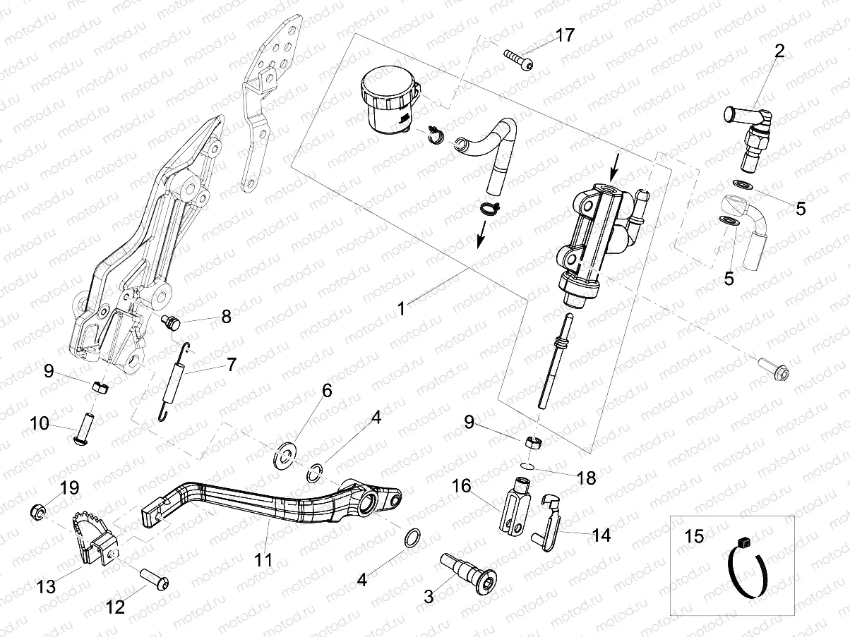 Rear master cylinder