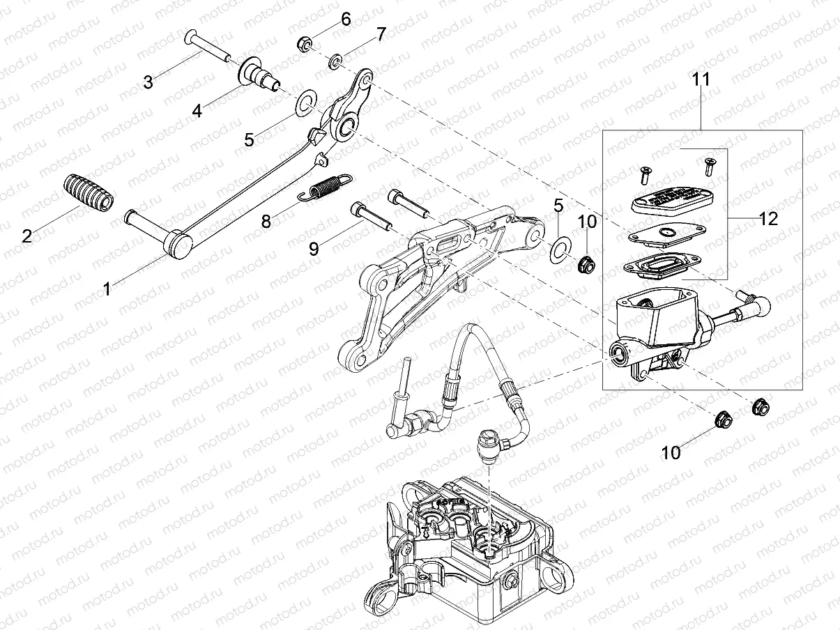 Rear master cylinder
