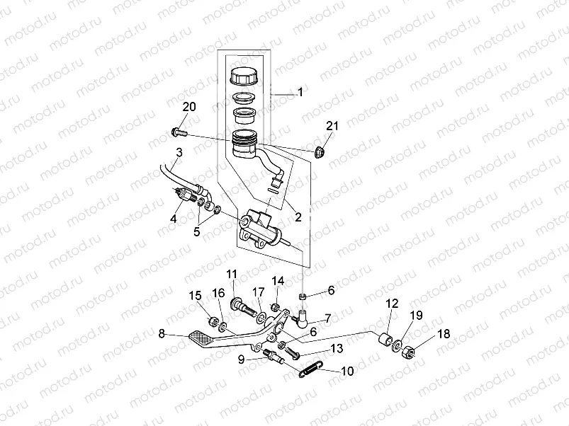 Rear master cylinder