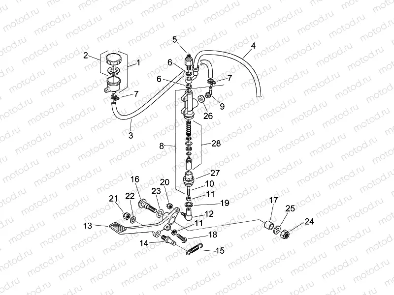 Rear master cylinder