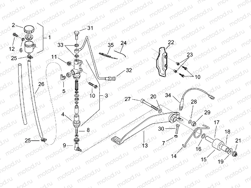 Rear master cylinder