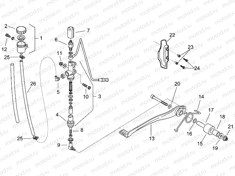 Rear master cylinder