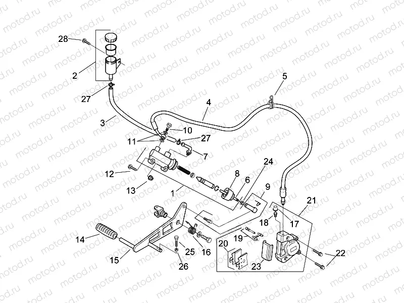 Rear master cylinder