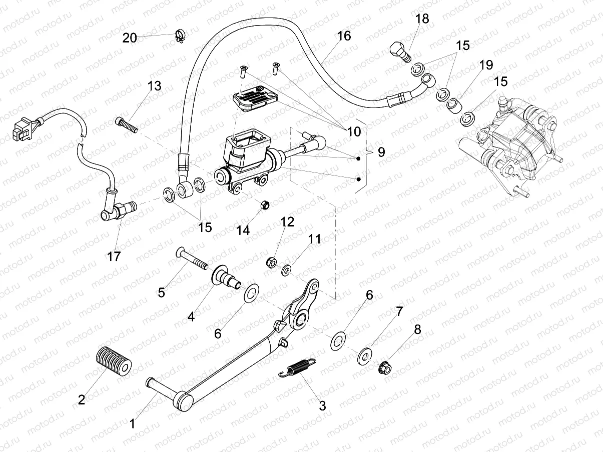 Rear master cylinder