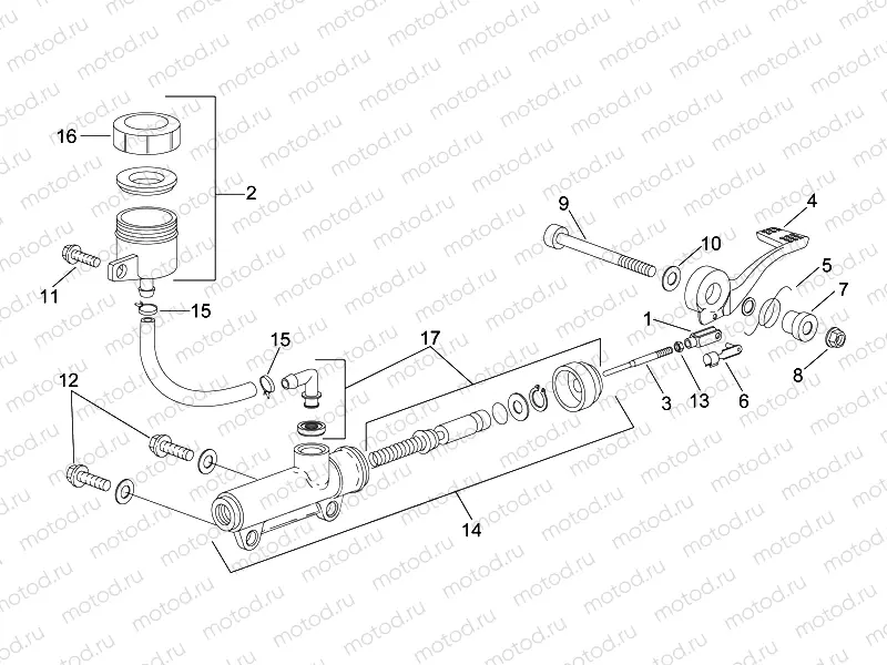 Rear master cylinder