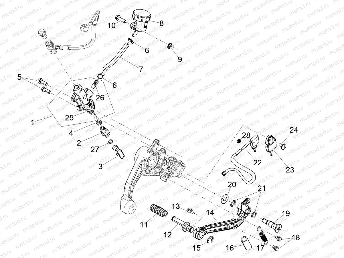 Rear master cylinder