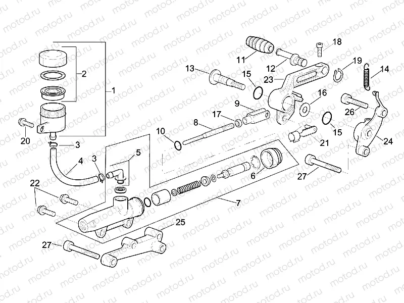Rear master cylinder