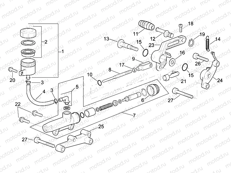 Rear master cylinder