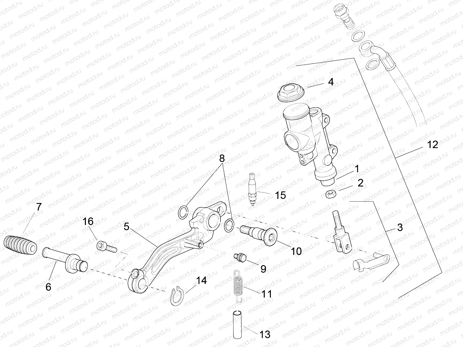Rear master cylinder