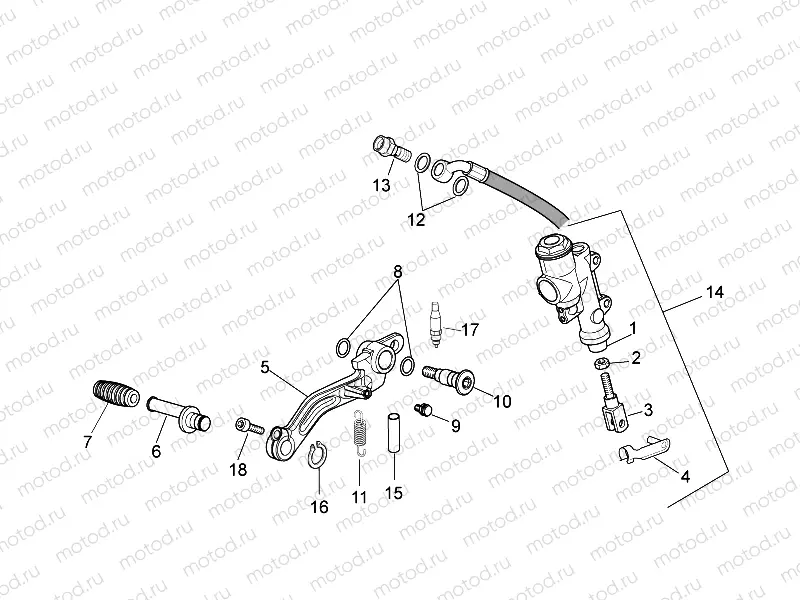 Rear master cylinder