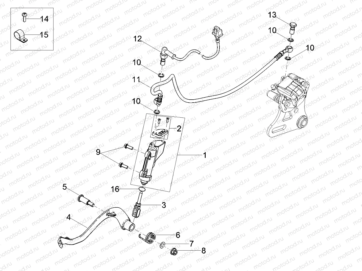 Rear master cylinder