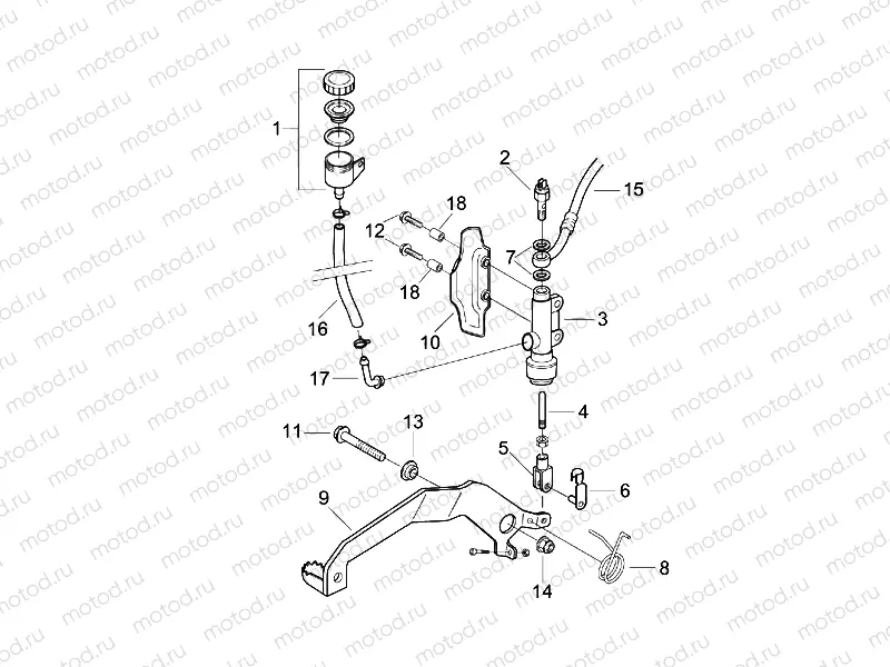 Rear master cylinder