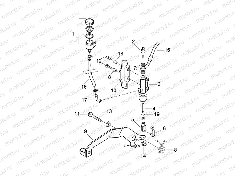 Rear master cylinder