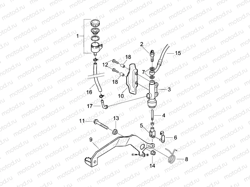 Rear master cylinder