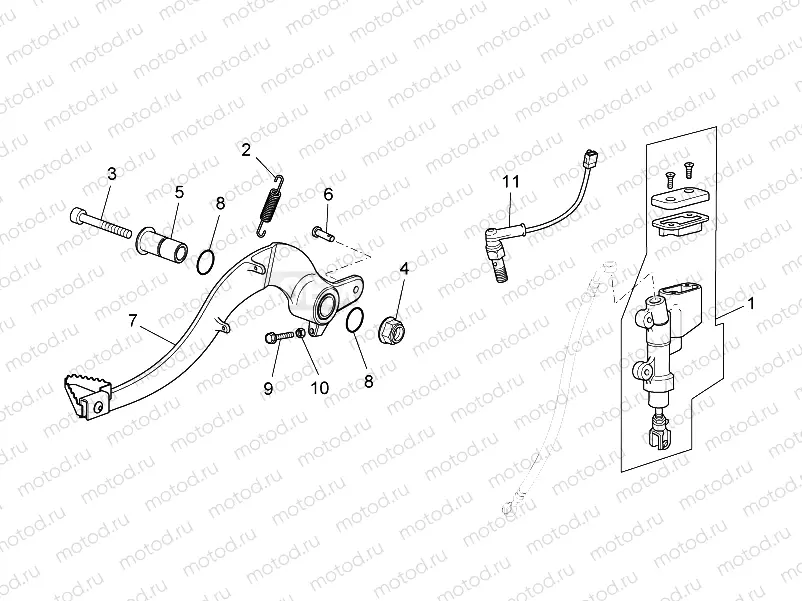 Rear master cylinder
