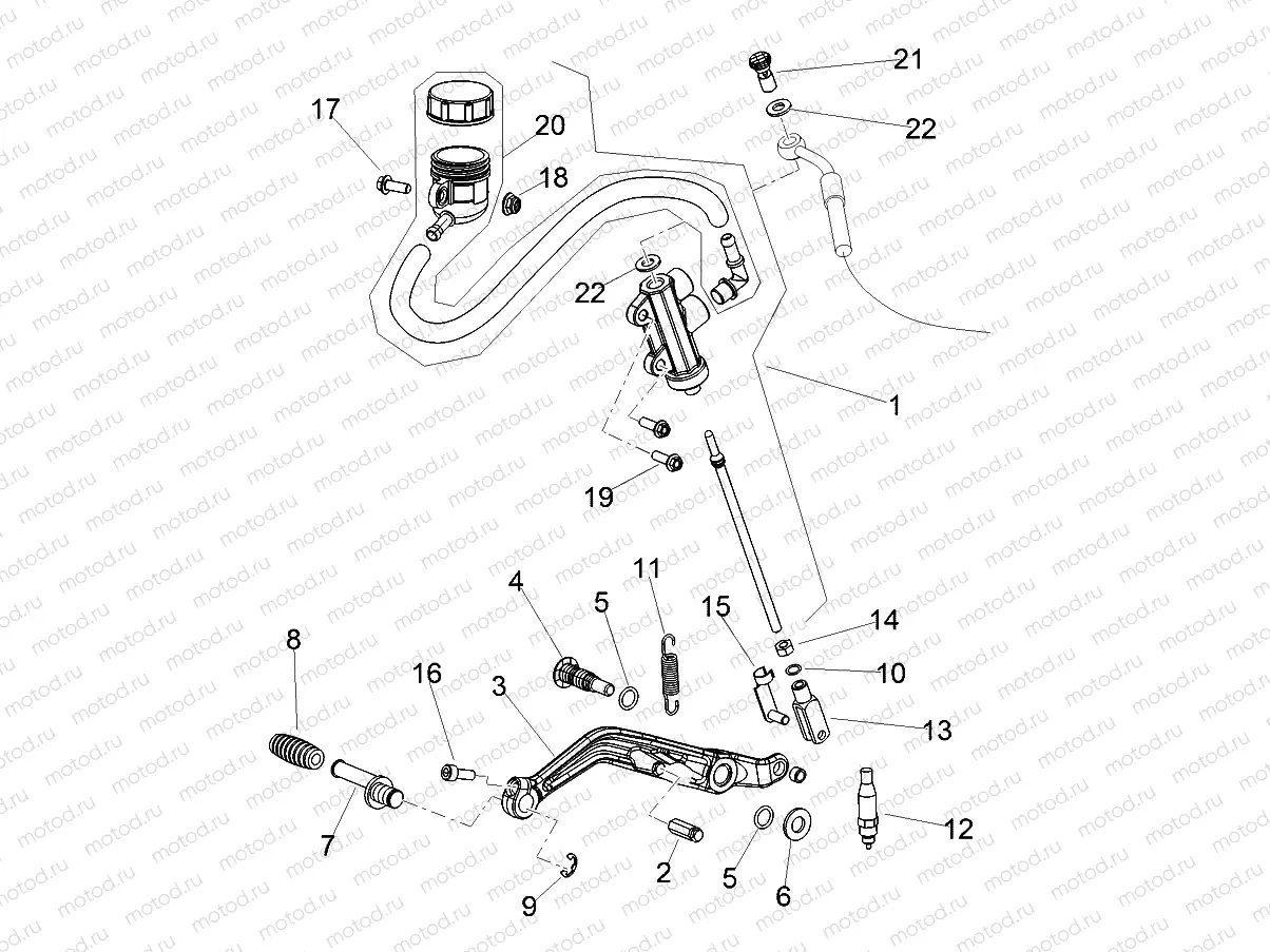 Rear master cylinder