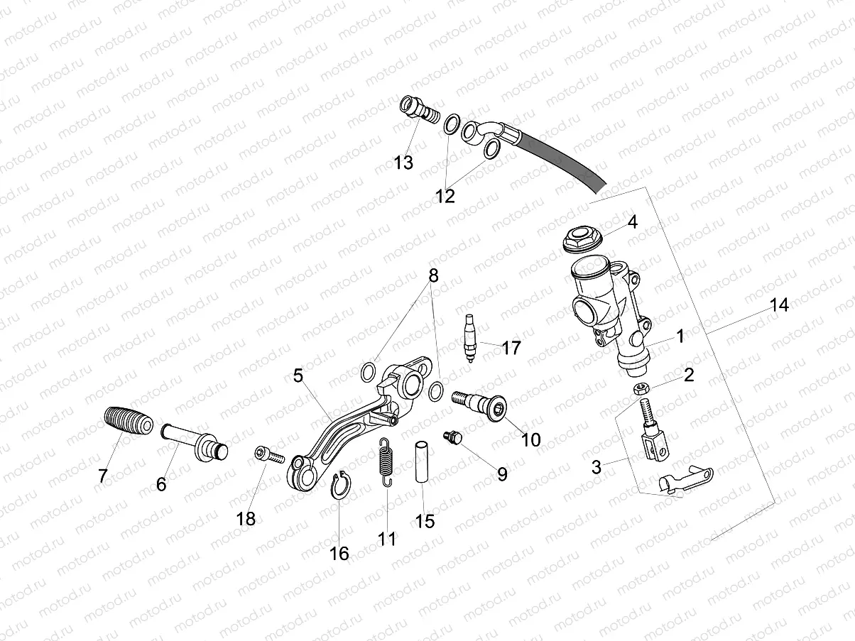 Rear master cylinder