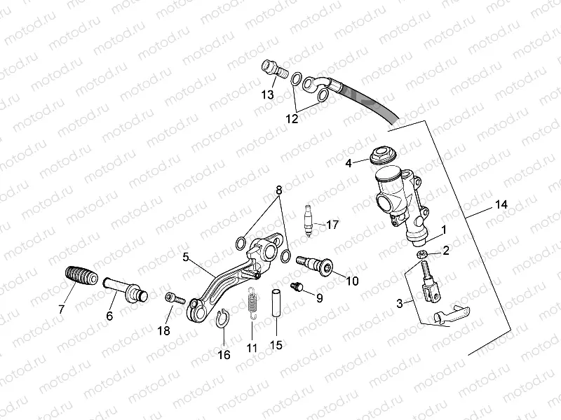 Rear master cylinder