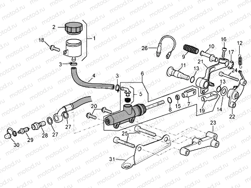 Rear master cylinder