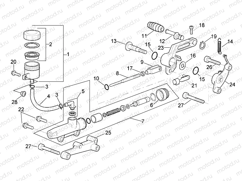 Rear master cylinder