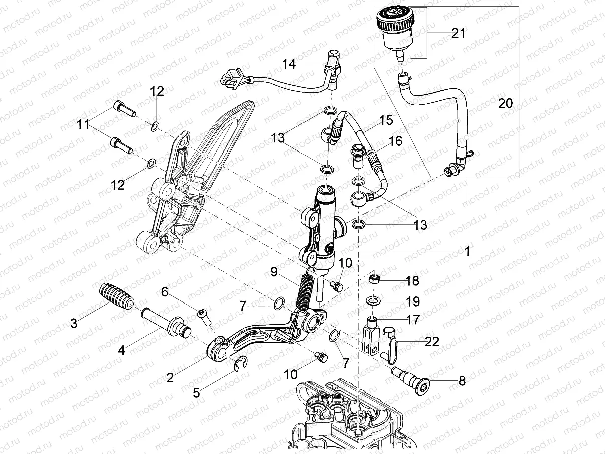 Rear master cylinder