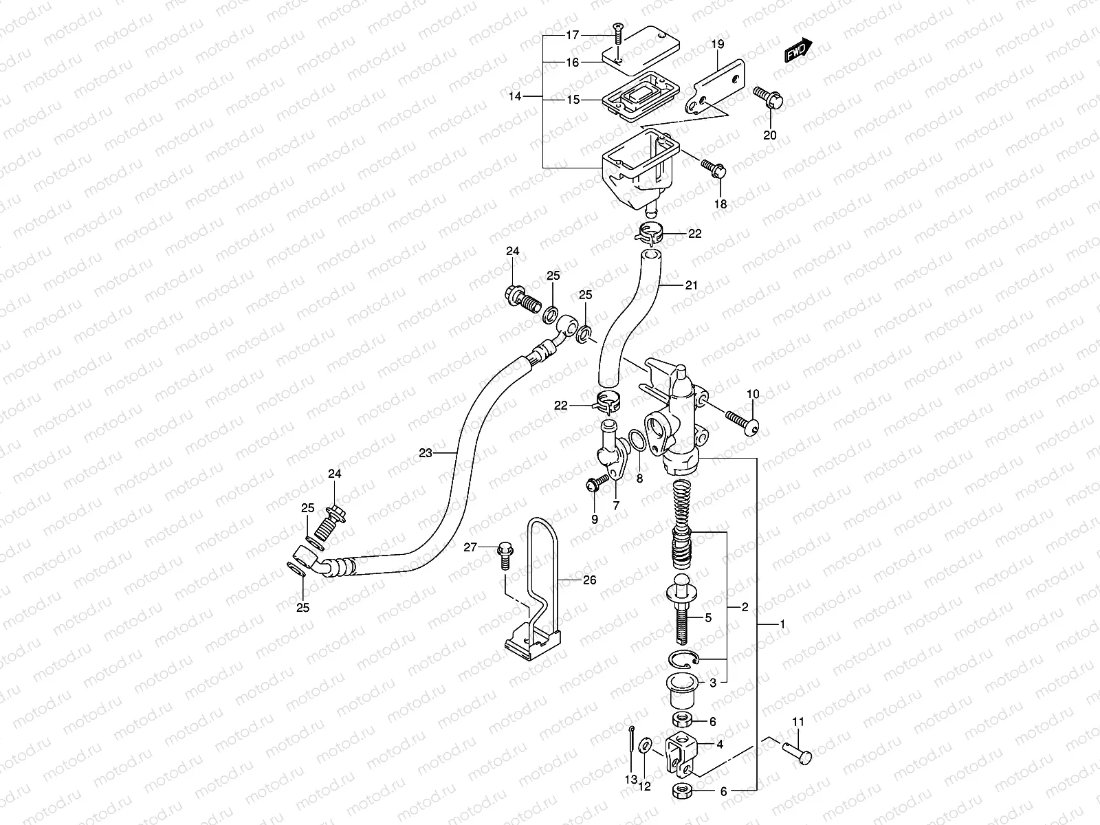 REAR MASTER CYLINDER (SV1000K3/U1K3/U2K3/K4/U1K4U2K4/SK4/S1K4/S2K4)