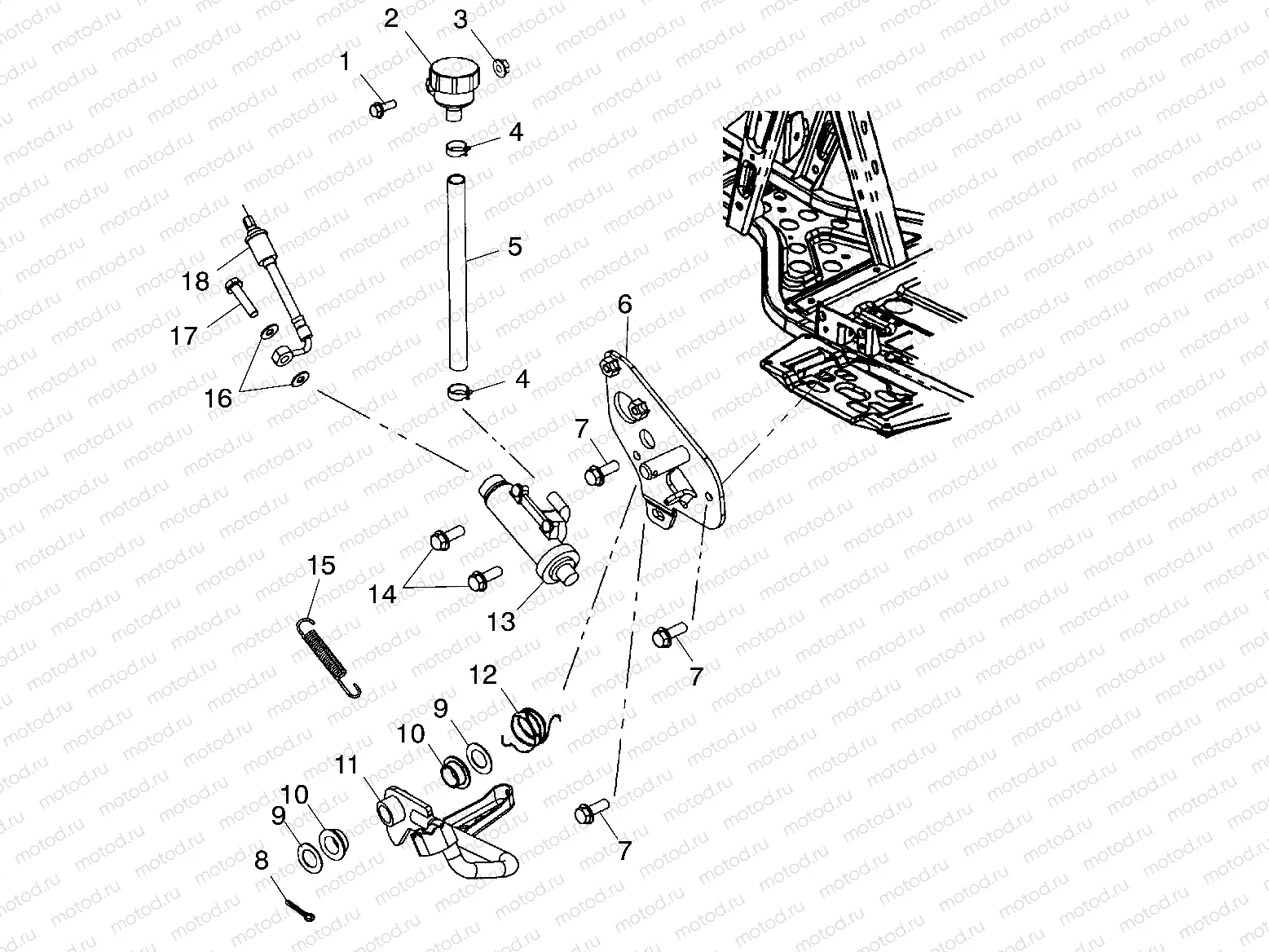REAR MASTER CYLINDER/FOOT PEDAL - A02CH68AA/AB/AC/CA/CB (4966346634C08) | REAR MASTER CYLINDER/FOOT PEDAL - A02CH68AA/AB/AC/CA/CB (4966346634C08)