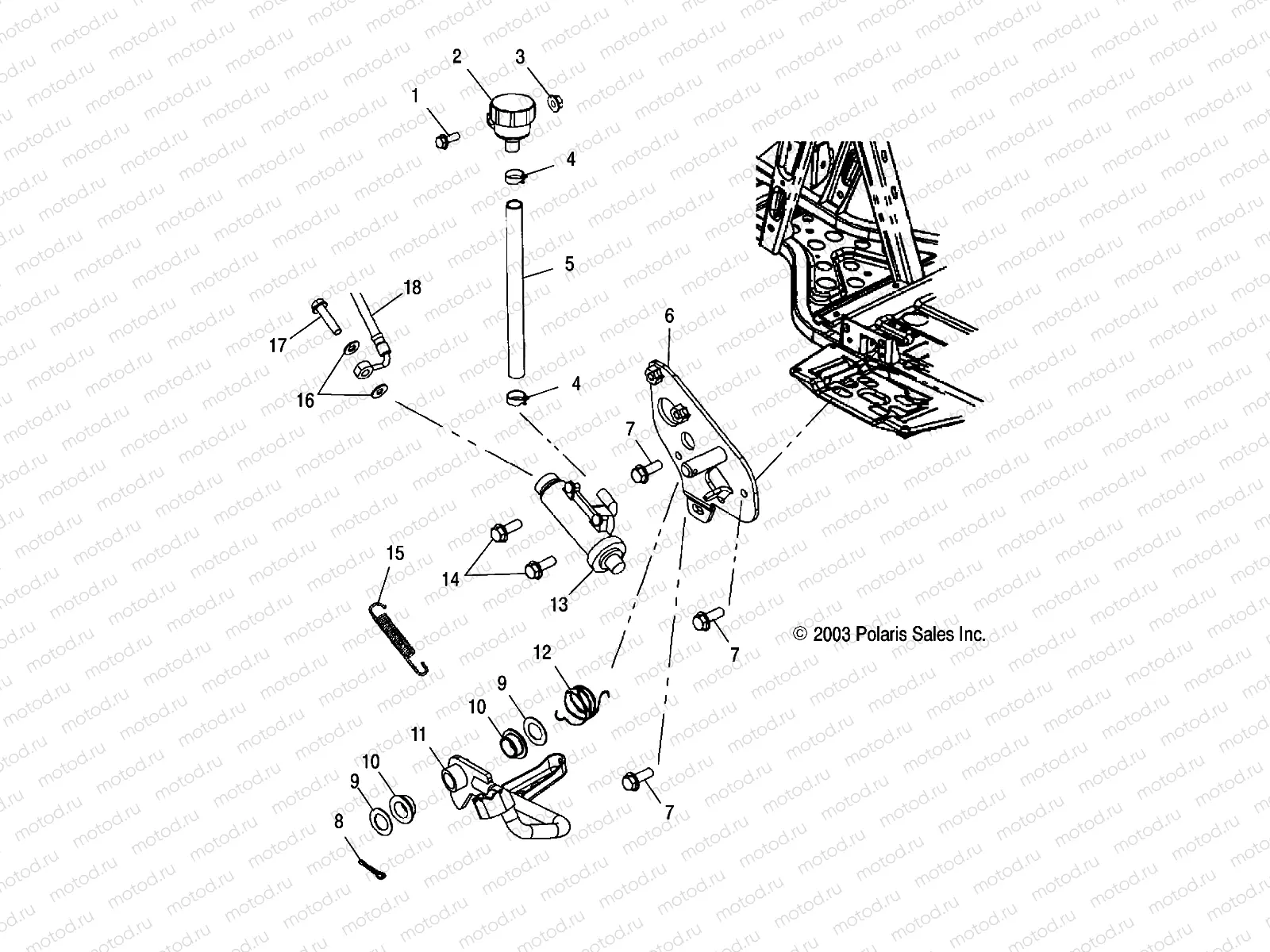 REAR MASTER CYLINDER/FOOT PEDAL - A03CH59AA/AF/AG (4987438743B12) | REAR MASTER CYLINDER/FOOT PEDAL - A03CH59AA/AF/AG (4987438743B12)