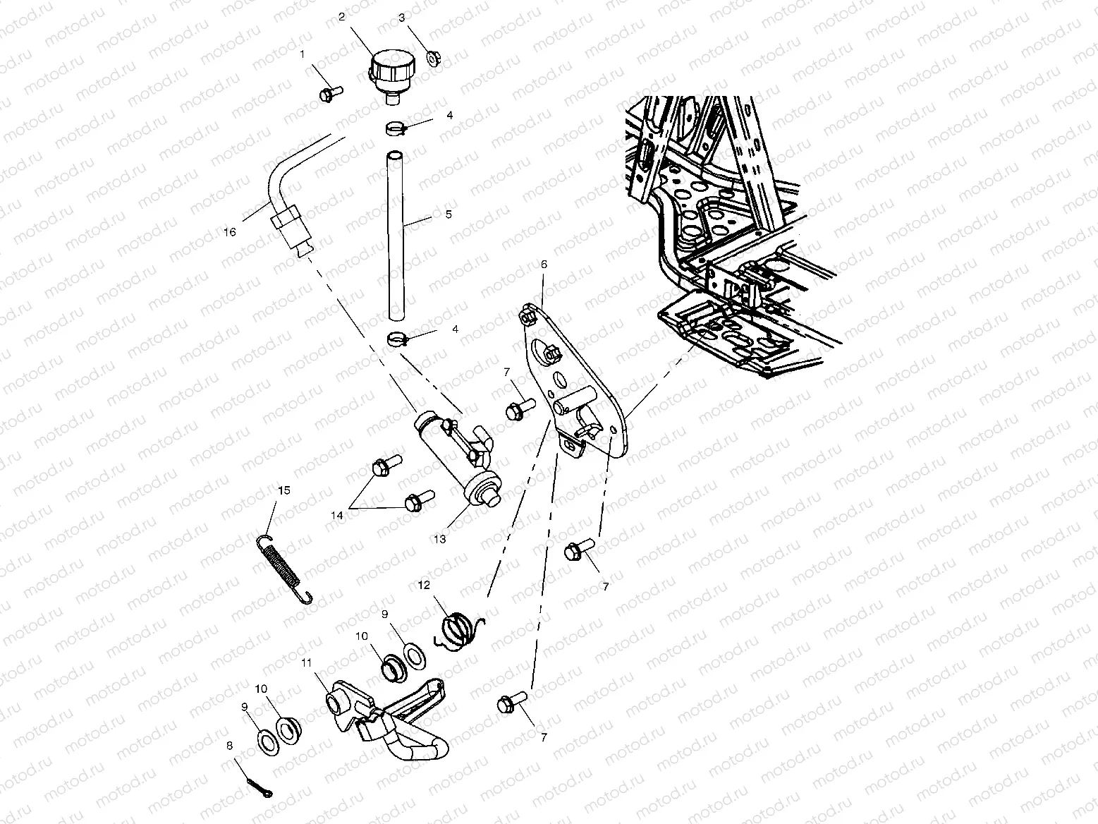 REAR MASTER CYLINDER/FOOT PEDAL - A03CH68AA/AC/AF/AH/AL (4975557555B12) | REAR MASTER CYLINDER/FOOT PEDAL - A03CH68AA/AC/AF/AH/AL (4975557555B12)