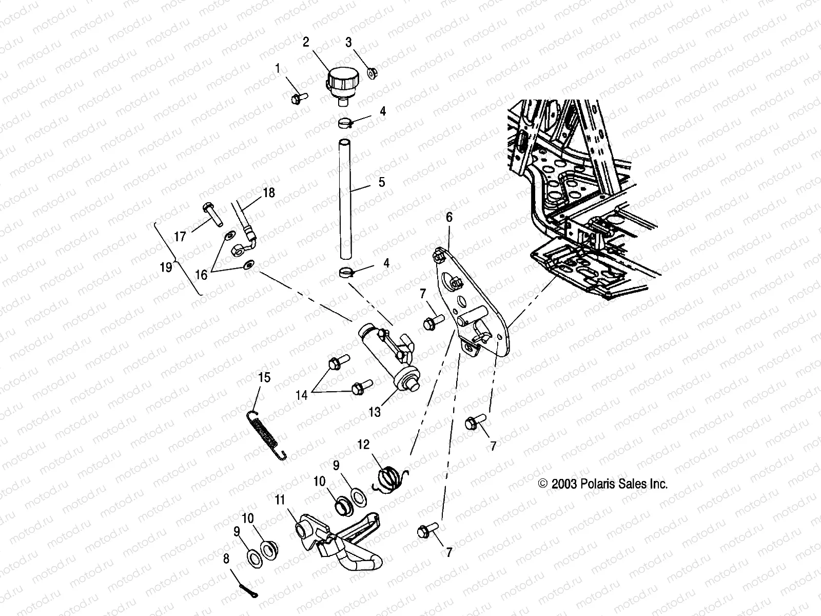 REAR MASTER CYLINDER/FOOT PEDAL - A04CH68AP/AQ/AU/CU (4987318731C08) | REAR MASTER CYLINDER/FOOT PEDAL - A04CH68AP/AQ/AU/CU (4987318731C08)