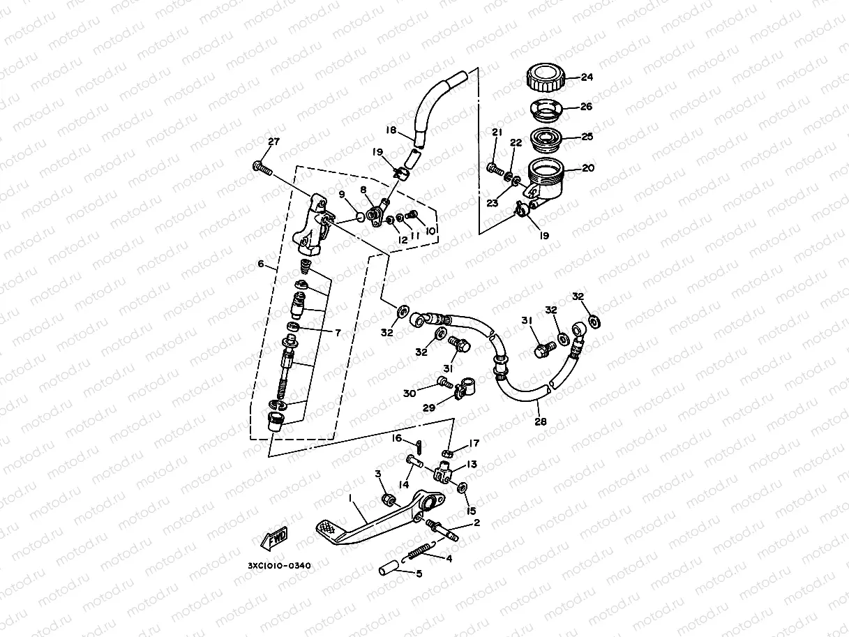 Rear mastic cylinder