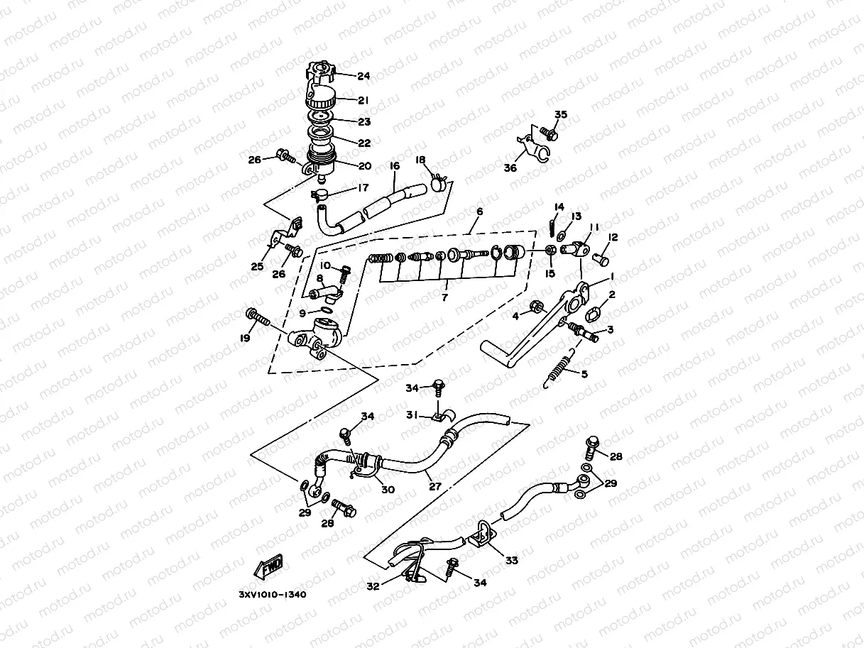 Rear mastic cylinder