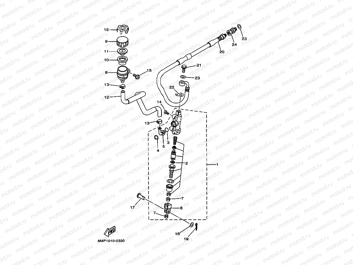 Rear mastic cylinder