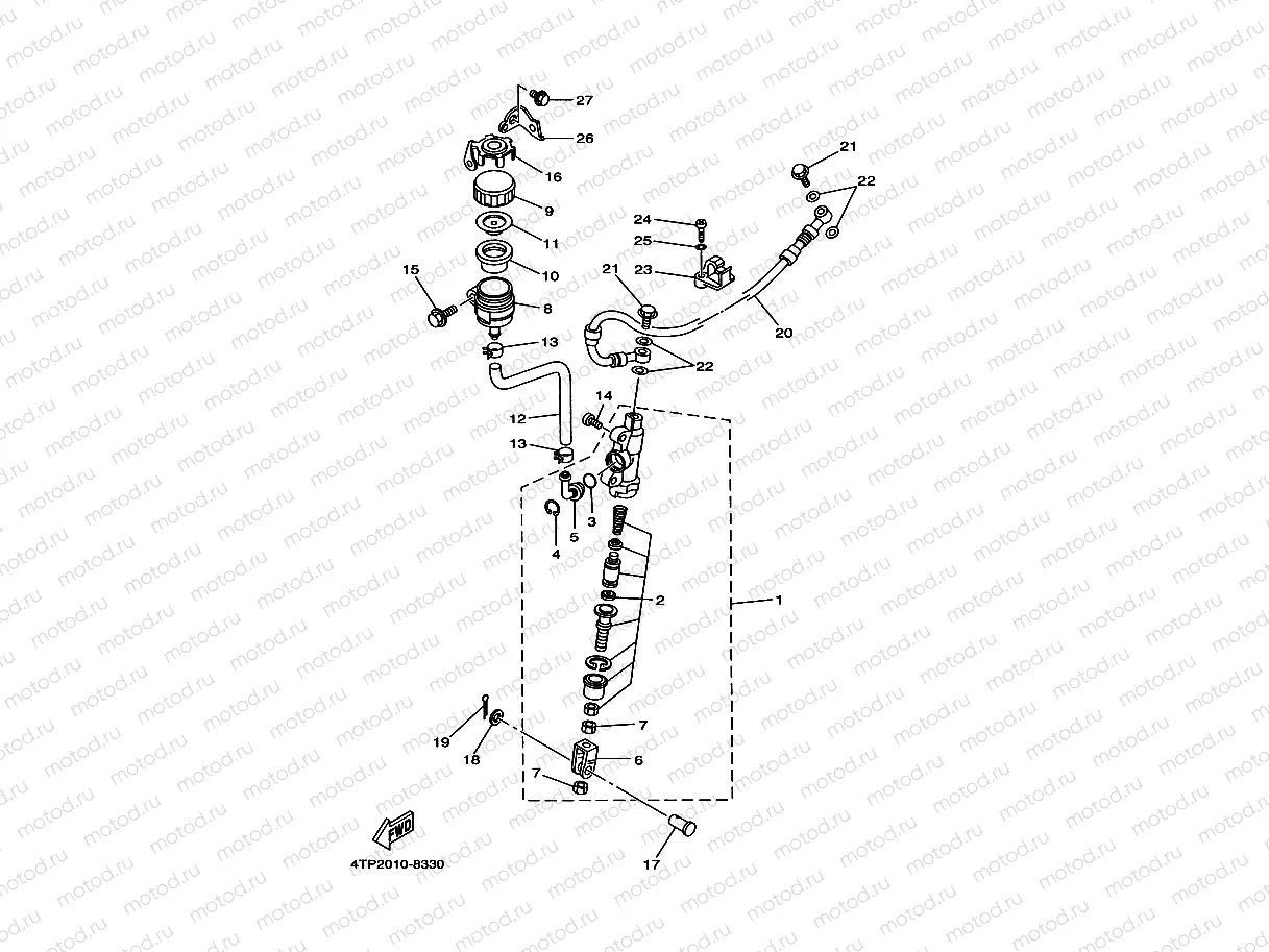 Rear mastic cylinder