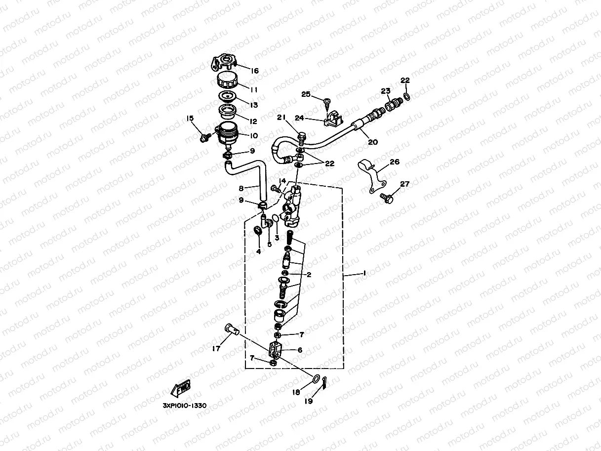 Rear mastic cylinder