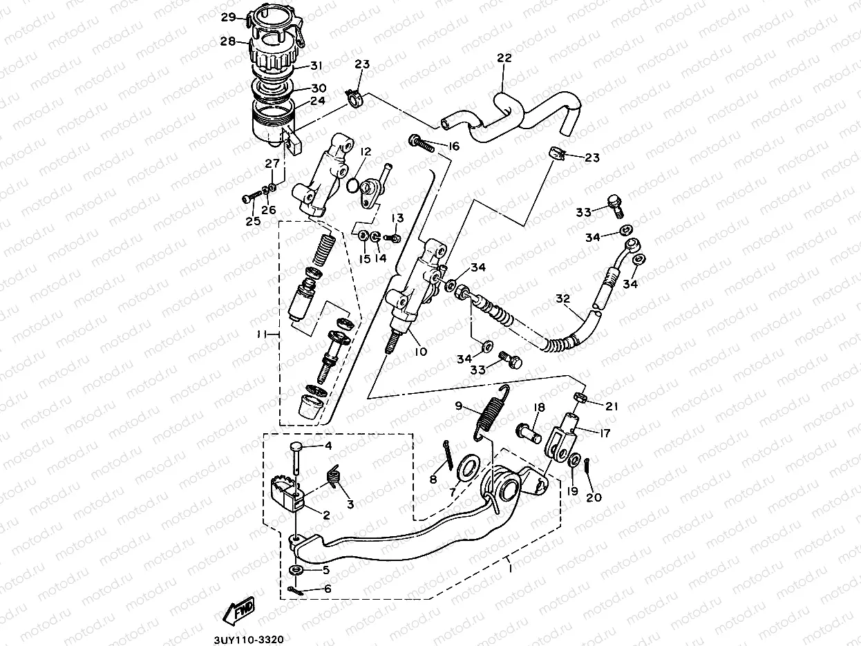 Rear mastic cylinder