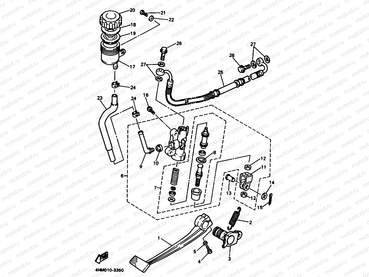 Rear mastic cylinder