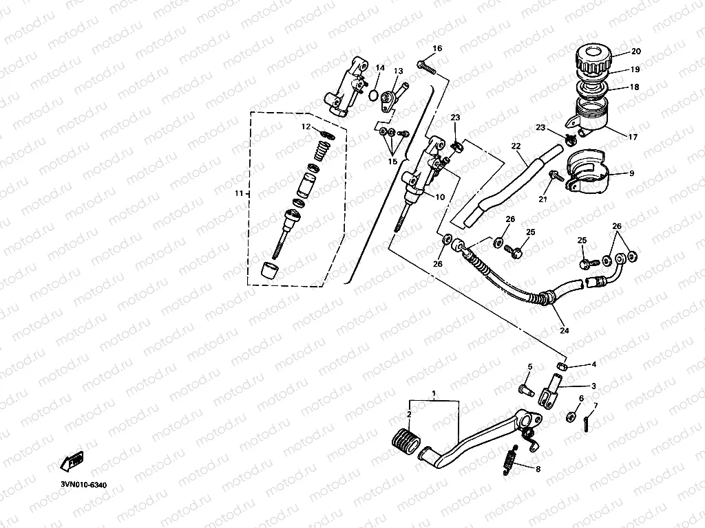 Rear mastic cylinder