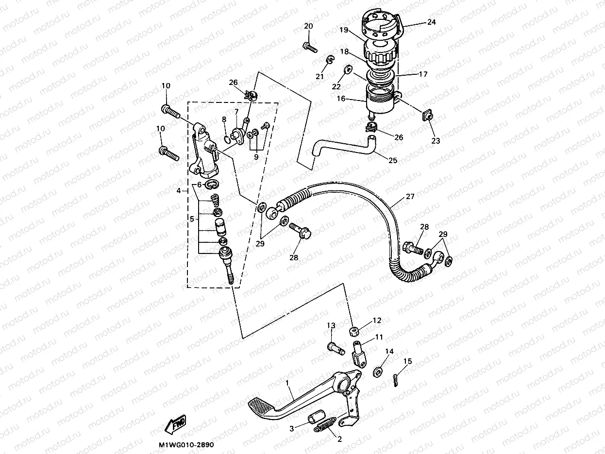 Rear mastic cylinder