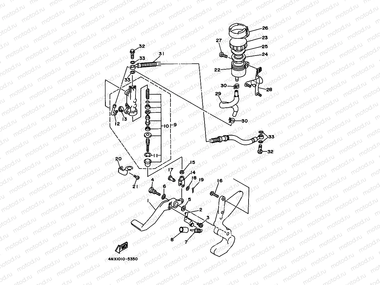 Rear mastic cylinder