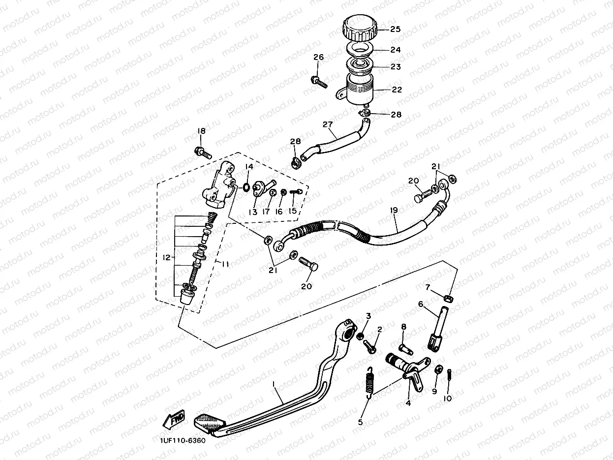 Rear mastic cylinder